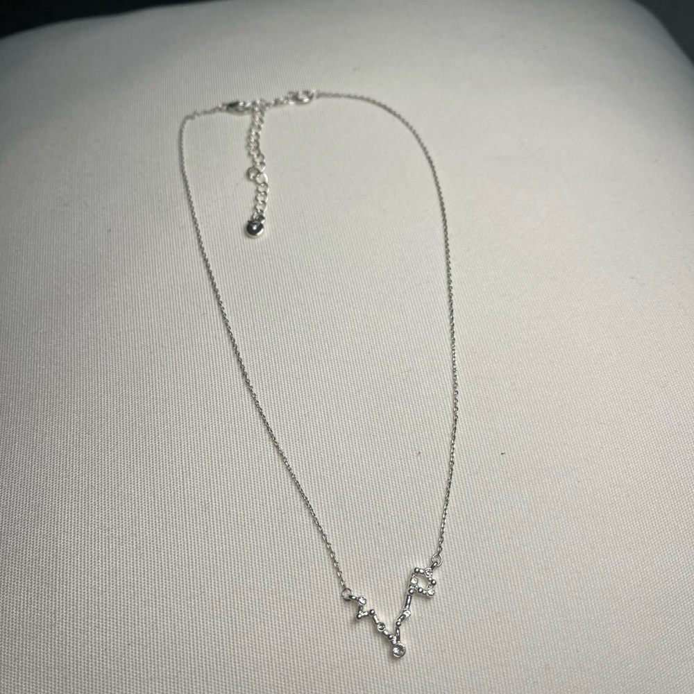 Silver Pisces constellation necklace